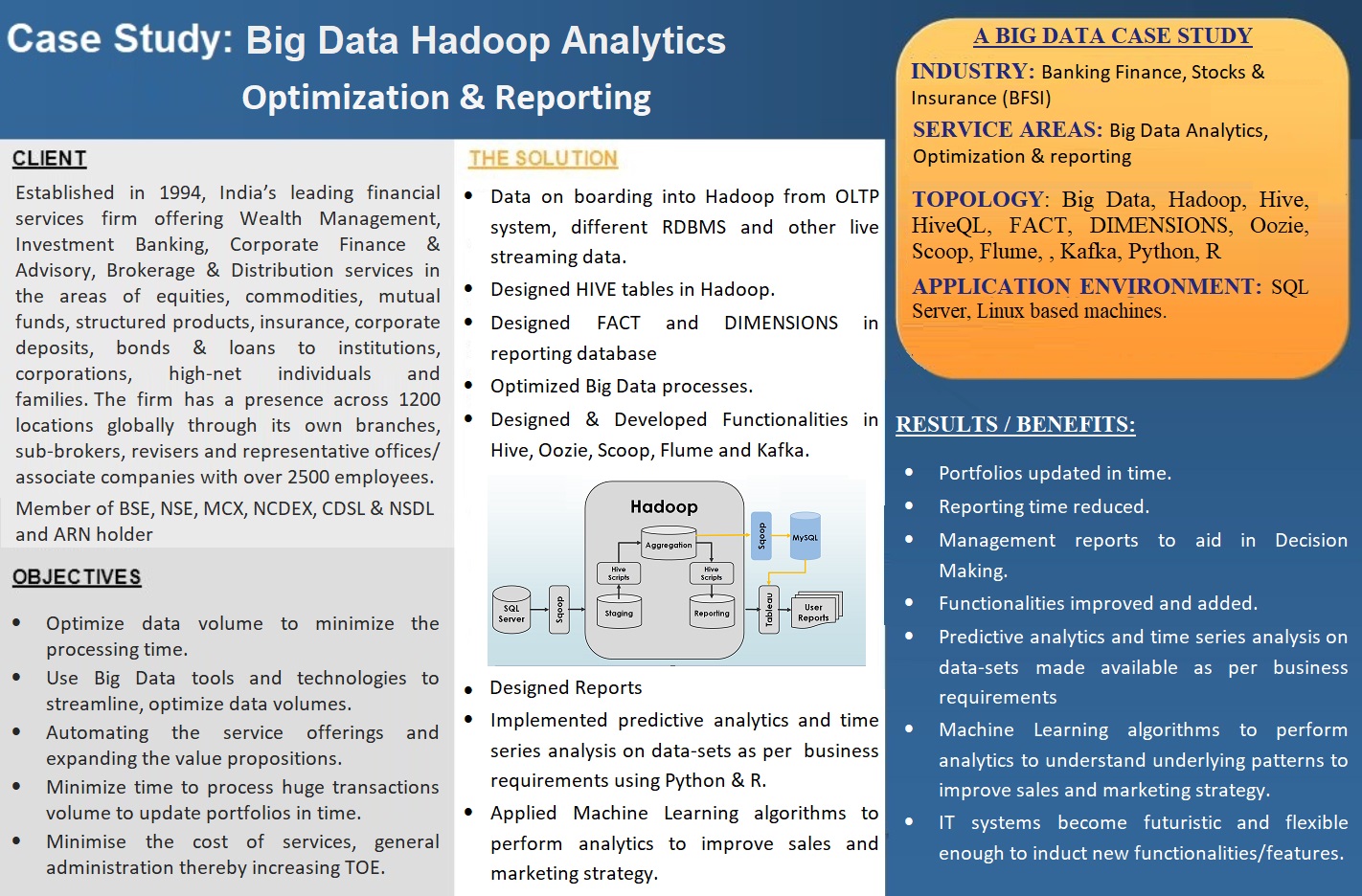 Big Data Hadoop Analytics Optimization & Reporting